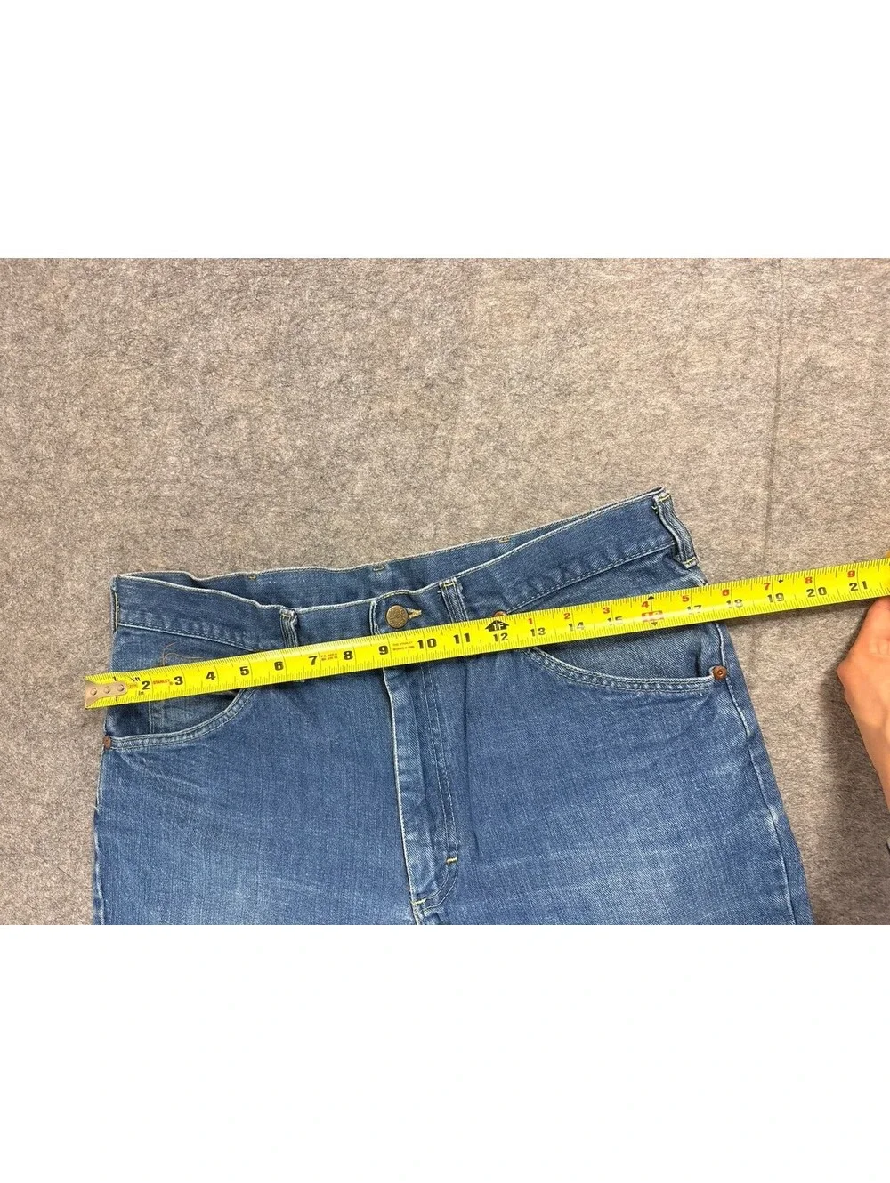 Vintage 70s Lee Riders Flare Jeans 36x28 Medium Wash USA Talon Zip Denim